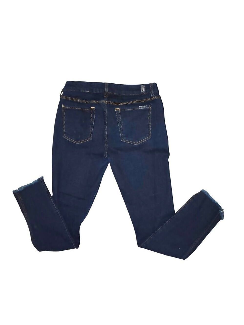 Vintage 7 SEVEN straight leg ankle cut off dark wash jeans size 29 - Picture 2 of 6